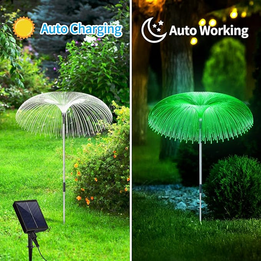 Solar Outdoor Lights 6 Pack 7 Colors Changing Jellyfish Light Outdoor Waterproof Solar Flowers Garden Lights for Yard Pathway Lawn Festival Wedding Party Decoration