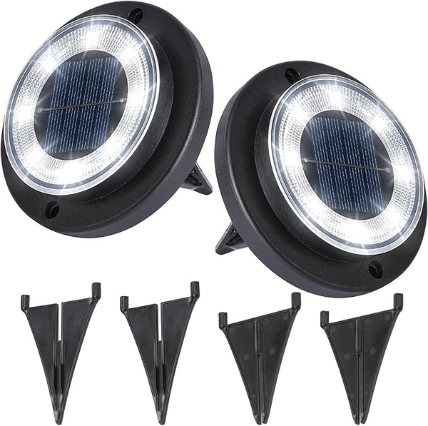 Flacchi Solar Lights Outdoor - Solar Powered Ground Lights Outdoor Solar Disk Light Waterproof Landscape Light for | Lumora