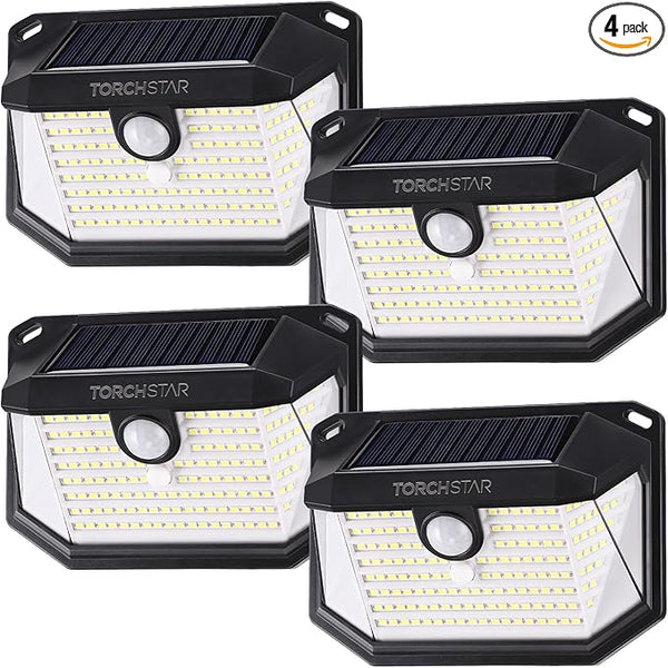 TORCHSTAR Solar Motion Sensor Lights Outdoor, IP65 Waterproof Cordless Outdoor Wall Lighting for Driveway, Patio | Lumora