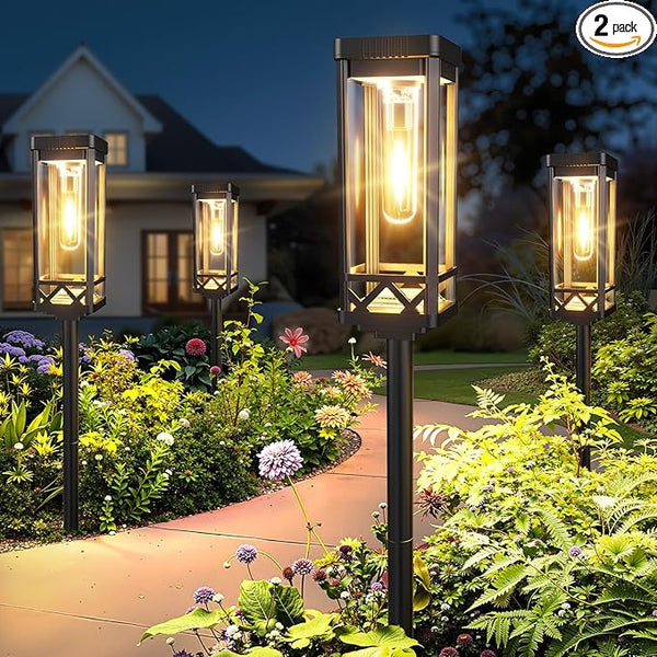 KOOPER Taller Solar Pathway Lights Outdoor, 2 Pack Upgraded Brighter Solar Garden Lights Solar Powered, Up To 15 | Lumora
