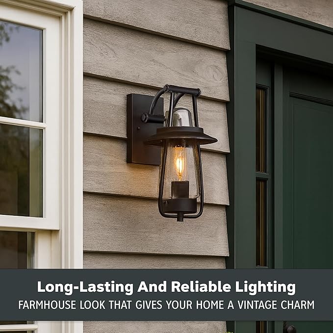 Designers Fountain Stonyridge Outdoor Light Fixture, 13 Inch Exterior Wall Lantern Sconce for Front Door, Patio and Porch, Satin Bronze, 32021-SB
