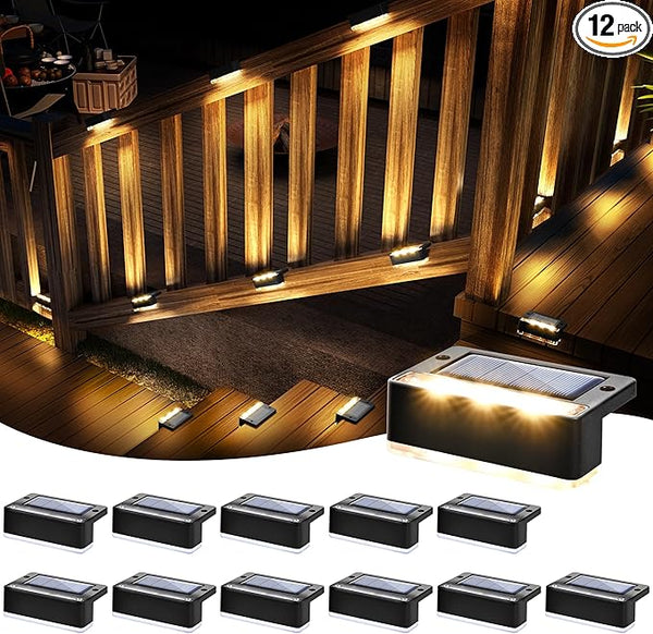 SOLPEX Solar Fence Lights, Solar Deck Lights Outdoor Waterproof Solar Powered for Step, Stair, Balcony,Front | Lumora