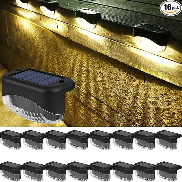 2 LED Solar Deck Lights Outdoor 16 Pack, Solar Lights Outdoor Waterproof for Step,Yard, Fence, Patio, Deck and | Lumora