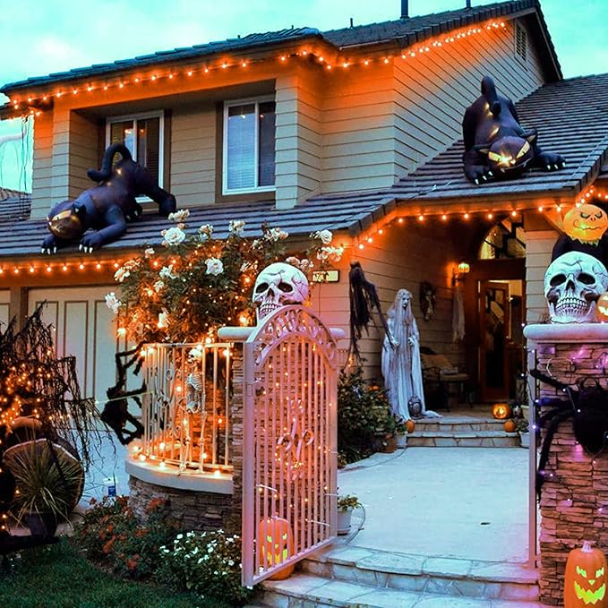 10Ft Halloween Orange Flicker Flame String Lights, ST40 Halloween Decorative String Lights Outdoor with Realistic | Lumora