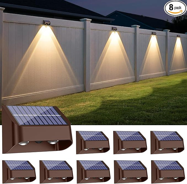 Brighter Solar Fence Lights-3000/4000/6000K 3 Mode,Solar Lights Outdoor Waterproof,Dusk to Dawn Deck Light, Outdoor | Lumora