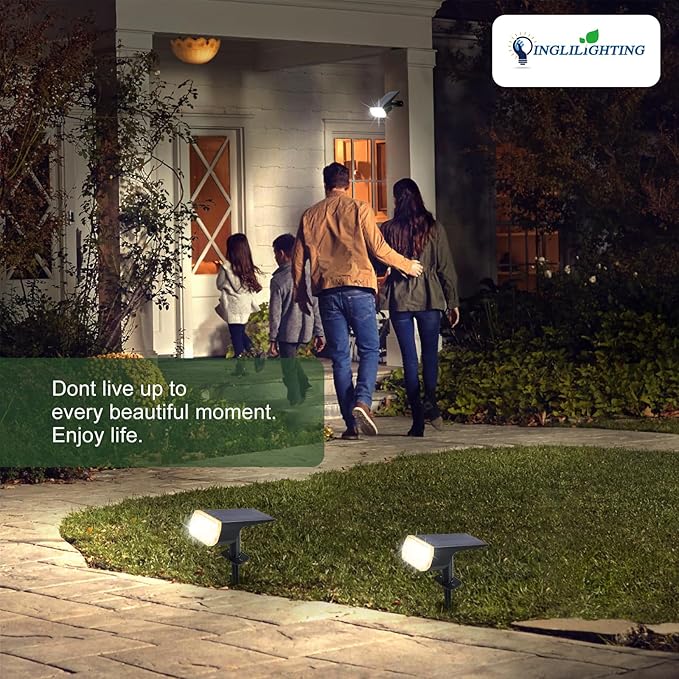 DINGLILIGHTING Solar Lights Outdoor Waterproof: IP65 Led Spot Light Decorations for Garden - 3 Lighting Modes Solar | Lumora