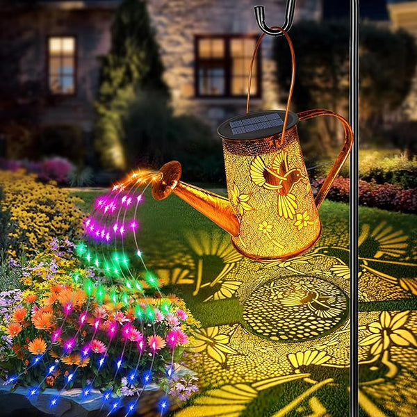 Solar Watering Can Lights, Hummingbird Gifts for Women Mom Grandma Birthday, Waterproof Outdoor Multicolor Garden | Lumora