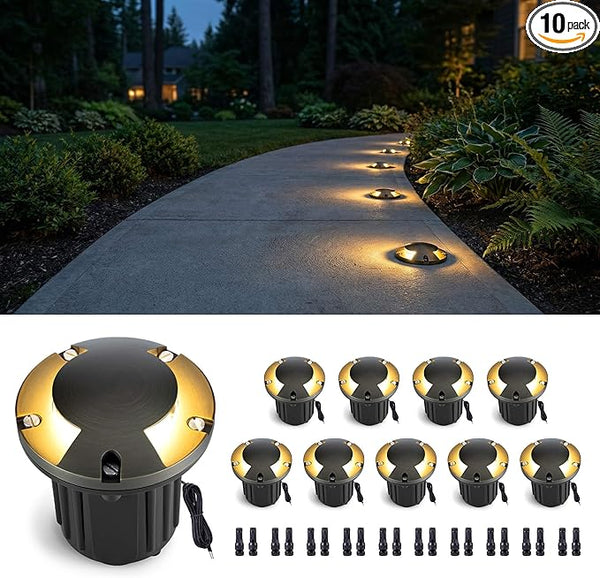 Gardenreet 12V Well Light - Brass Ip65 Waterproof Electric Landscape In-Ground Low Voltage LED - Outdoor Path Light | Lumora