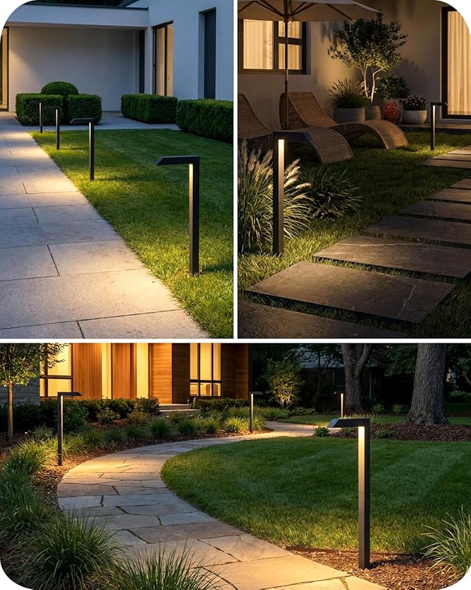 Low Voltage Pathway Lights, 4.5W LED Landscape Lighting, 4000K, 12-24V AC/DC, IP65 Waterproof, Aluminum, Black, 8 Pack