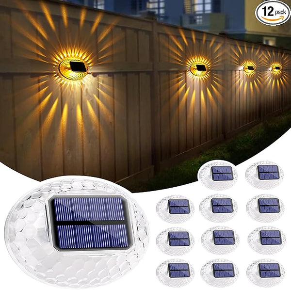 LYHOPE Solar Fence Lights Outdoor, IP65 Waterproof Solar Light for Outside, 12 Pack Deck Light for Backyard | Lumora
