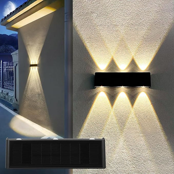 Solar Sconce Lights Outdoor Up and Down Waterproof Aluminum Solar Wall Lights Dusk to Dawn 3000K Warm White for | Lumora