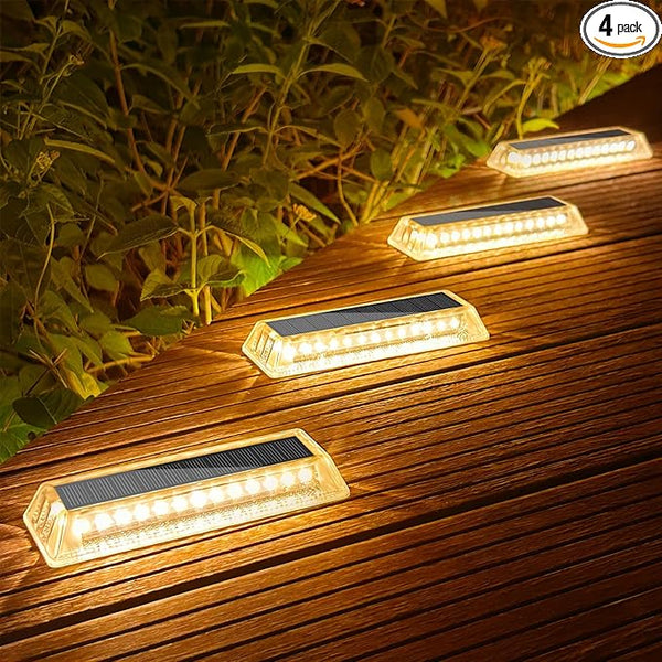 Lacasa Solar Deck Lights 4 Pack, Driveway Dock LED Light Solar Powered Outdoor Waterproof Road Markers for Step | Lumora