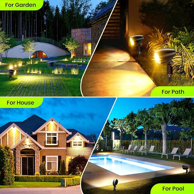 ZZXX 20W Outdoor Spotlight LED Landscape Lighting 120V Pathway Lights IP66 Waterproof Aluminum Yard Spot Lights | Lumora