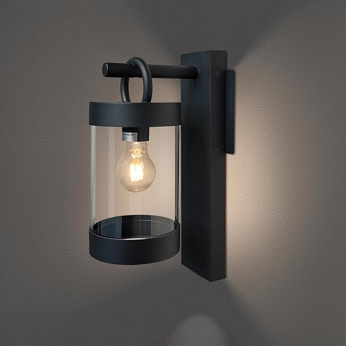 Outdoor Dusk to Dawn Wall Lights Modern Exterior Wall Mount Lantern Fixture Aluminum E26 Lamps Waterproof Porch | Lumora