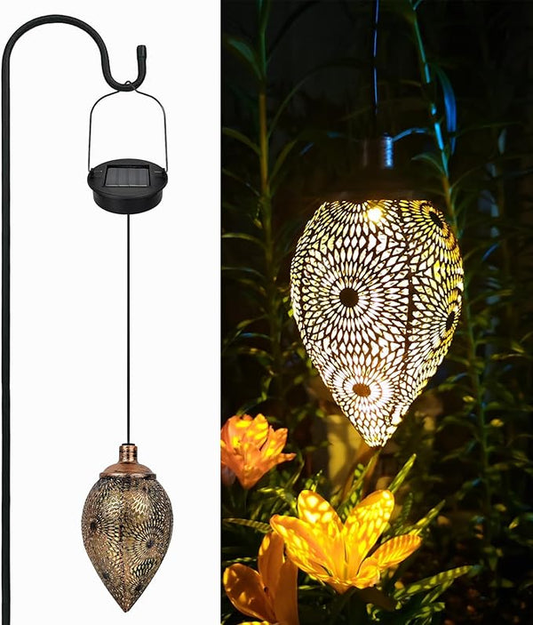 Solar Lights Outdoor Hanging with Shepherd Hook Garden Decor Birthday Gifts for Women, Mom, Family Solar Lanterns | Lumora