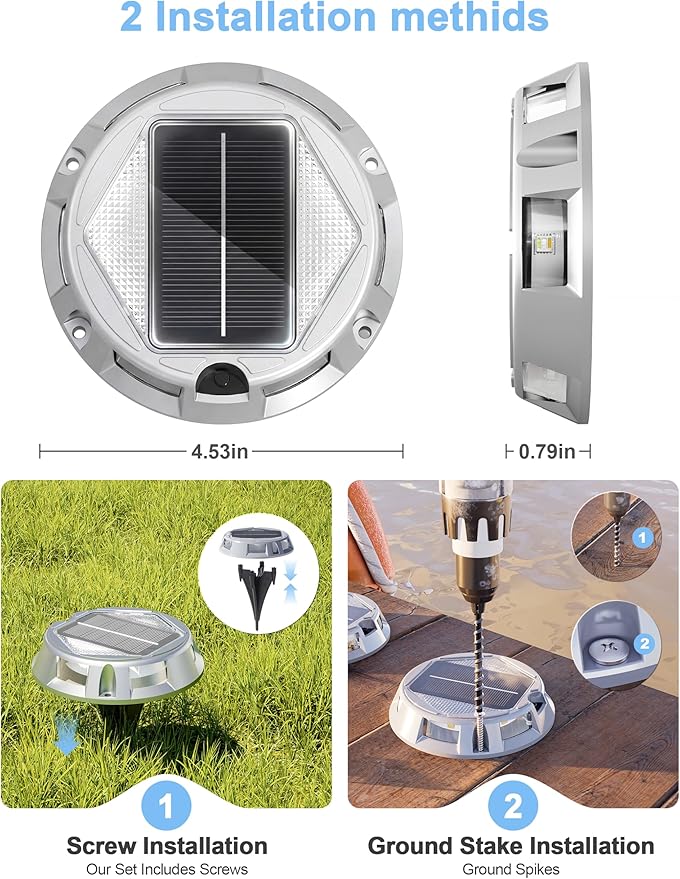 VOLISUN Solar Driveway Lights with Remote Control 12 Pack, 9-Color Changing & 12 Modes IP68 Waterproof for Marine | Lumora