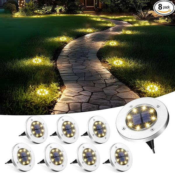 SOLPEX Solar Lights Outdoor Waterproof, 8 Pack Solar Ground Lights, Solar Garden Lights Landscape Lighting for | Lumora