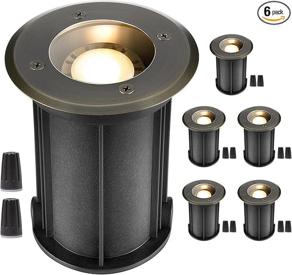 Gardenreet Low Voltage Well Light - Brass All Weather Ip65 Hardwired In-Ground LED Lighting, 12V Directional | Lumora