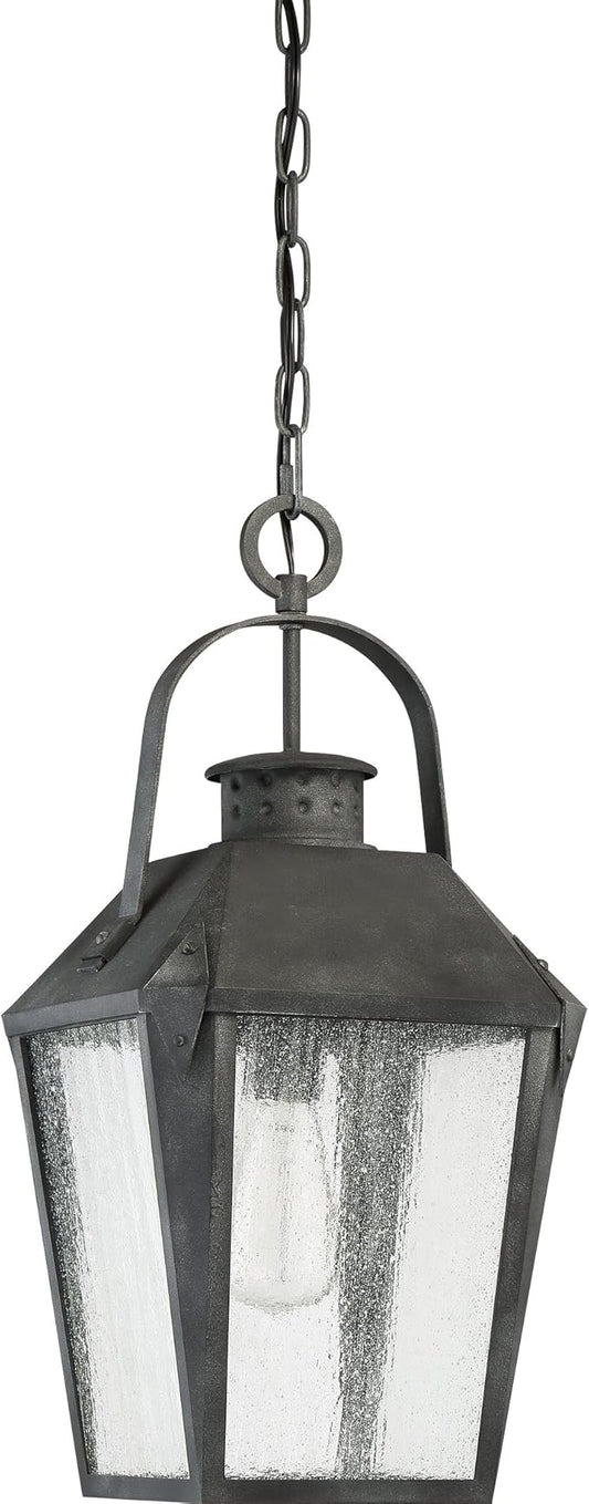 Quoizel Carriage 1-Light Mottled Black Outdoor Hanging Lantern