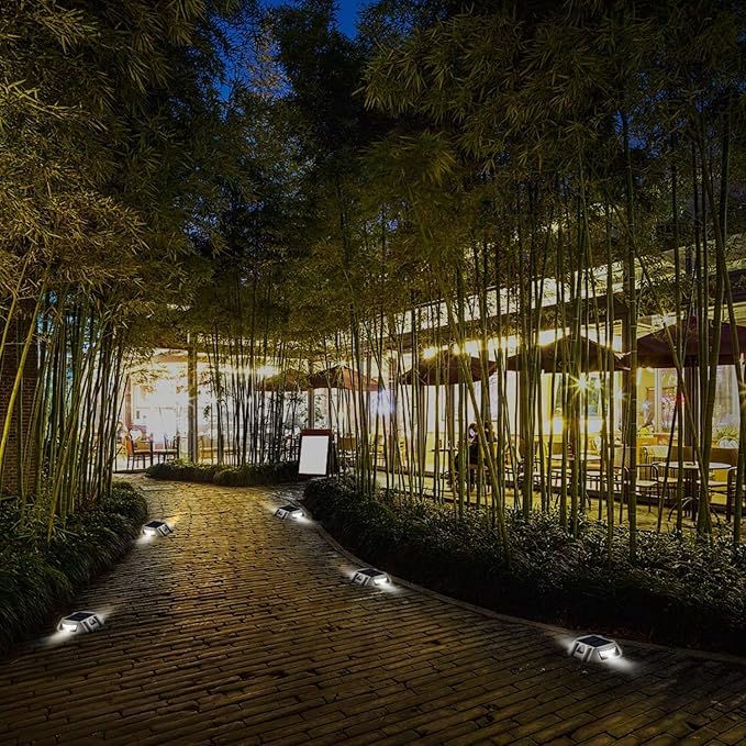 JIGUOOR Solar Deck Lights LED Driveway Lights Solar Powered Dock Light Outdoor IP68 Waterproof Road Markers for | Lumora