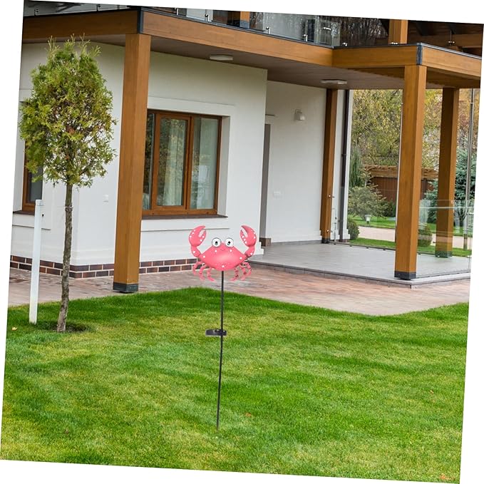 VICASKY Crab Lamp for Fairy Garden Solar Pathway Light Patio Decorative Lantern