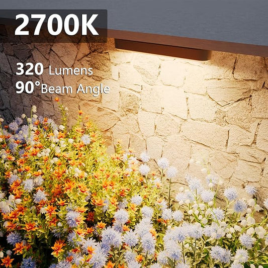 VOLISUN 7 Inch Retaining Wall Lights, IP67 Waterproof Hardscape Lighting, Cuttable Low Voltage Lighting, 12V Paver Lights, 2.8W Outdoor Step Landscape Lights, 2700K Soft White (12 Pack)