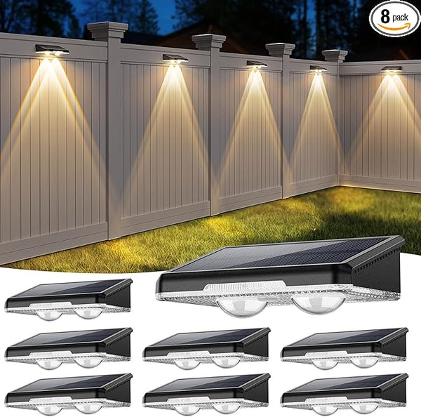 Solar Fence Lights Outdoor, 7 Fixed Colors & Color Changing IP65 Waterproof Solar Powered Lights for | Lumora