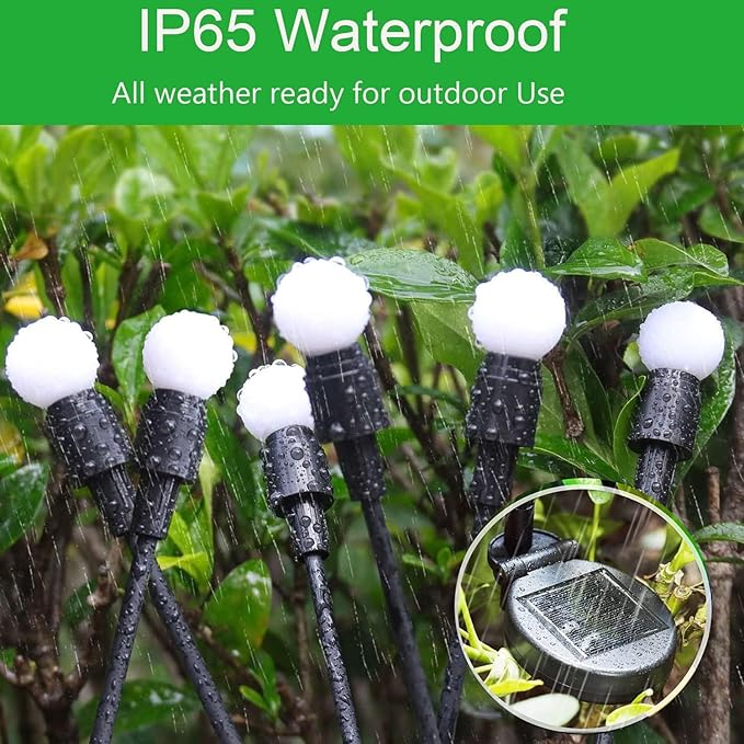 12-Pack Garden Solar Lights, 96 LED Solar Lights Outdoor for Garden Decor, Waterproof Firefly Light Outdoor (Sway | Lumora