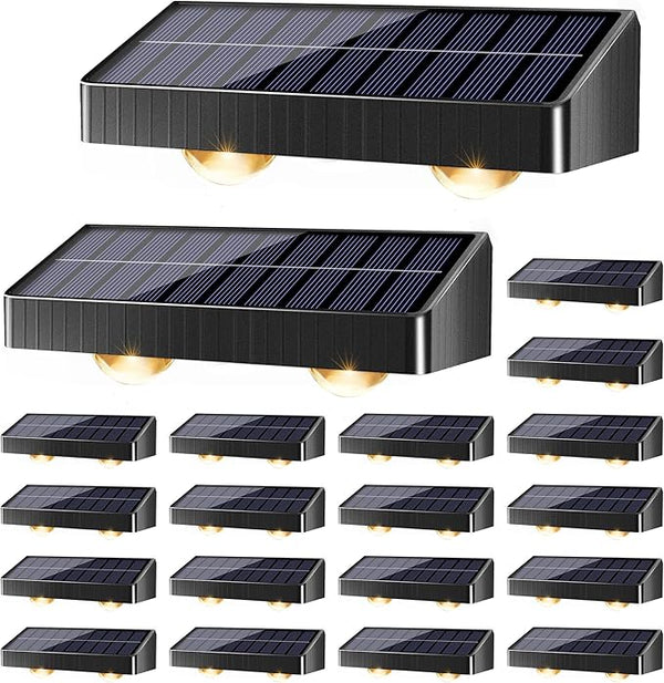 Brizled Solar Fence Lights, 20 Pack 3 Colors 6 Modes 250ml Outdoor Fence Solar Lights, IP65 Waterproof Outdoor Wall | Lumora