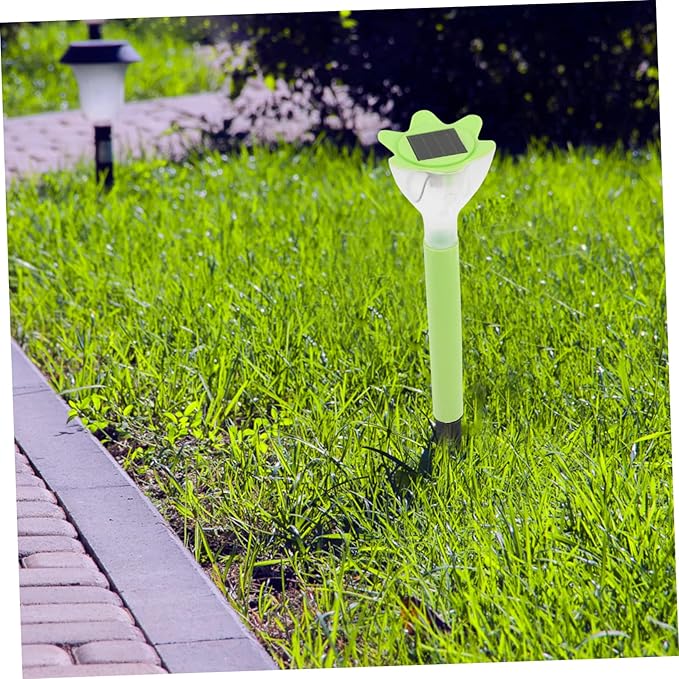 DOITOOL 6pcs Solar Flower Lights Led Garden Stakes for Outdoor Decoration Solar Pathway Lights for Lawn and Patio Easy Installation Design