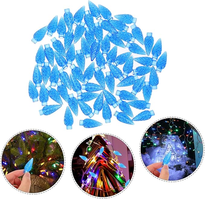 Homoyoyo 100pcs Blue Nut Pendant Night Light Bulbs Covers Novelty Bulb Covers for Outdoor Light Easy Installation