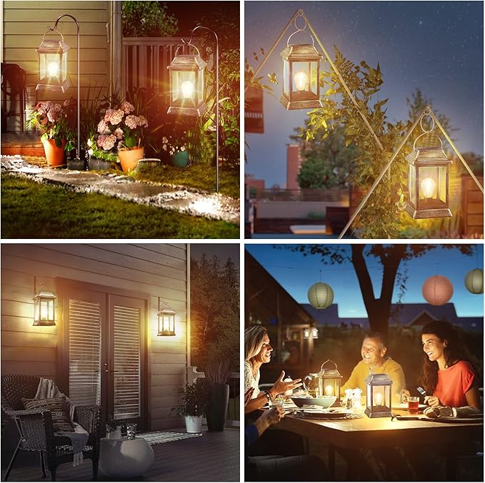 UBright Solar Lights Lantern Outdoor Hanging Solar Lights Outdoor Waterproof 1 Pack
