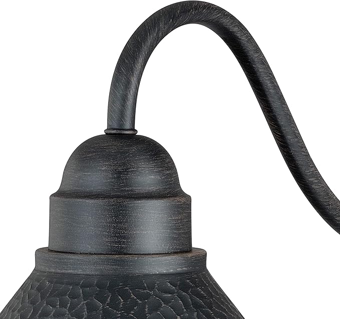 VAXCEL Outland 9.5 in. H 1-Light Aged Iron and Light Gold Dusk to Dawn Sensor Farmhouse Outdoor Wall Sconce, Gooseneck Metal Shade, Dark Sky Compliant for Exterior Porch Patio Front Door or Garage