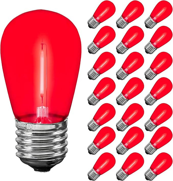 Novelty Lights Outdoor String Light Replacement Bulbs, 5 Pack S14 LED Edison Shatterproof Plastic, E26 Base | Lumora