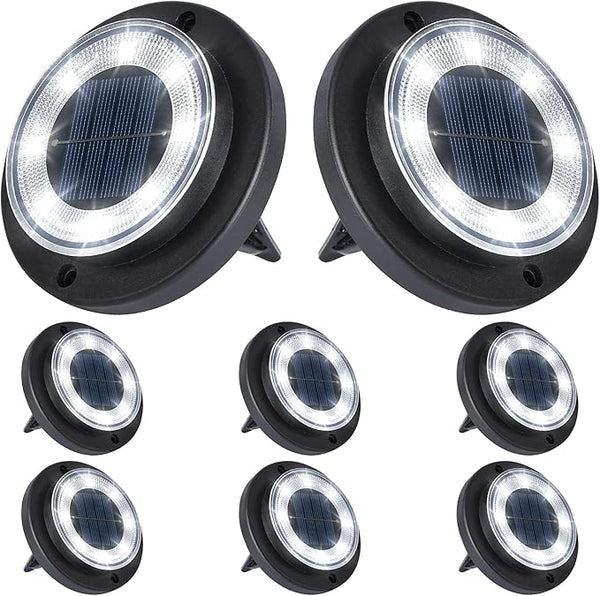 Flacchi Solar Lights Outdoor - Solar Powered Ground Lights Outdoor Solar Disk Light Waterproof Landscape Light for | Lumora