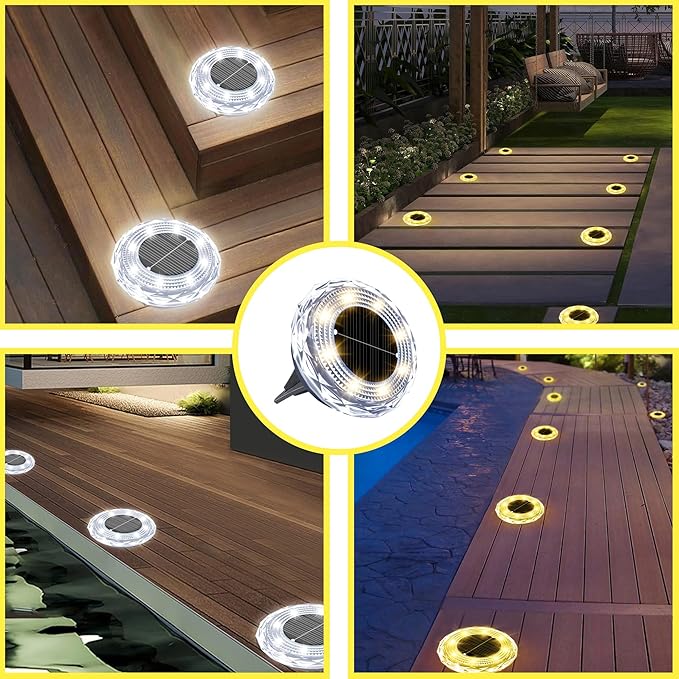 Solar Ground Lights 8 Pack Waterproof Outdoor Solar Lights for Yard Led Solar Garden Lights Bright Solar Powered | Lumora