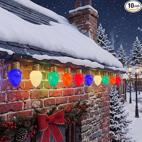 Jumbo Christmas Lights Outdoor, 16ft Multicolor Giant Bulb String Lights for Holiday Décor, Durable Waterproof LED | Lumora
