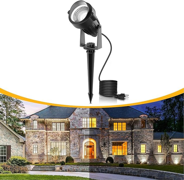 L LOHAS LED 5W Dusk to Dawn Outdoor Lighting, Auto On/Off 6000K Landscape Outdoor Spotlight, IP66 Waterproof Plug | Lumora