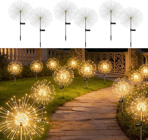 Solar Firework Lights for Outside, 150 LED 8 Modes Fireworks Solar Fairy Lights Outdoor Flowers for Garden Yard | Lumora