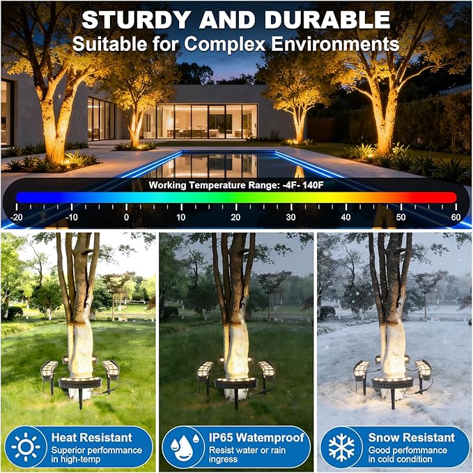 Solar Palm Tree Lights Outdoor, 14400mAh Tree Solar lamp, Landscape Light 3000K, IP65 Waterproof, Supports Remote Control, Timer and dimming, Suitable for Palm Tree Lights, Yard, Garden