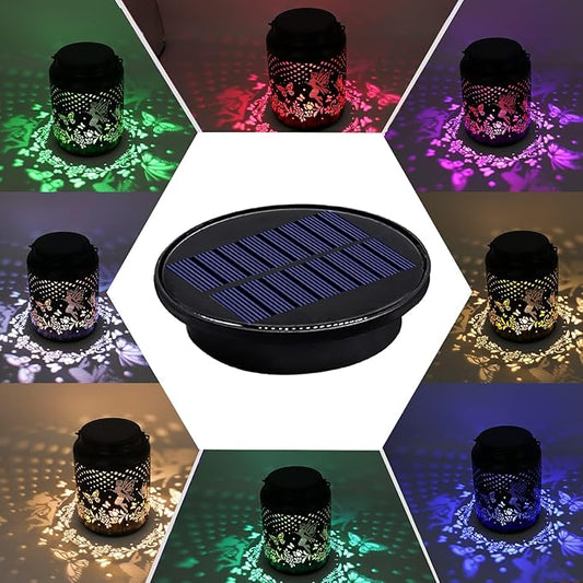 ZNYCYE Upgraded Replacement Solar Light Parts(Top Size 3.66 in), 4 Pack 8 Colors Solar Replacement Top Parts Lantern Lids for Garden Patio Yard Outdoor Hanging Lanterns