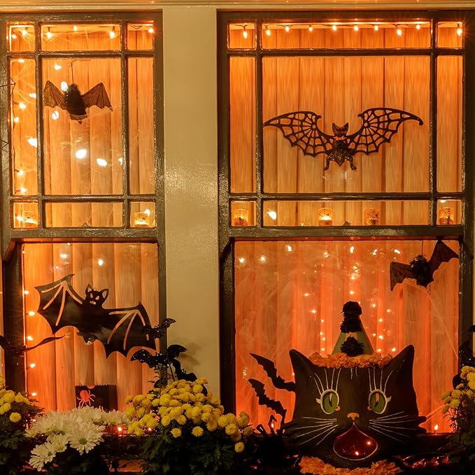 LAMPHOME Halloween String Light,100 Count Incandescent Mini String Light in 19.6ft,Indoor/Outdoor 120V UL Certified Mini Light for Halloween,Patio Lawn,Home,Garden,Party (Orange)