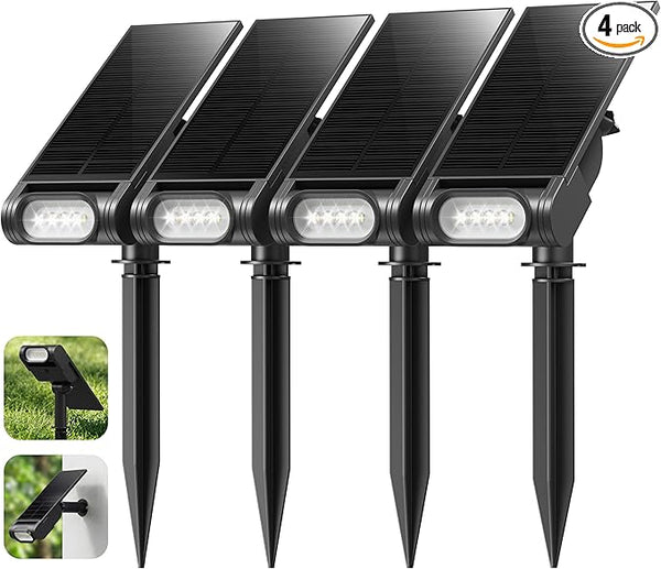 EZVALO Solar Spot Lights Outdoor IP67 Waterproof, Adjustable Solar Landscape Lights, 3 Lighting Modes Solar | Lumora