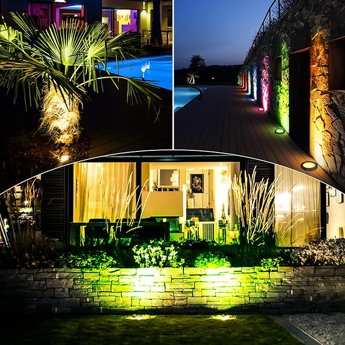 Landscape Lighting - 10W RGB Landscape Lights with Color Changing, 12V-24V Waterproof Outdoor In-Ground Lights for | Lumora