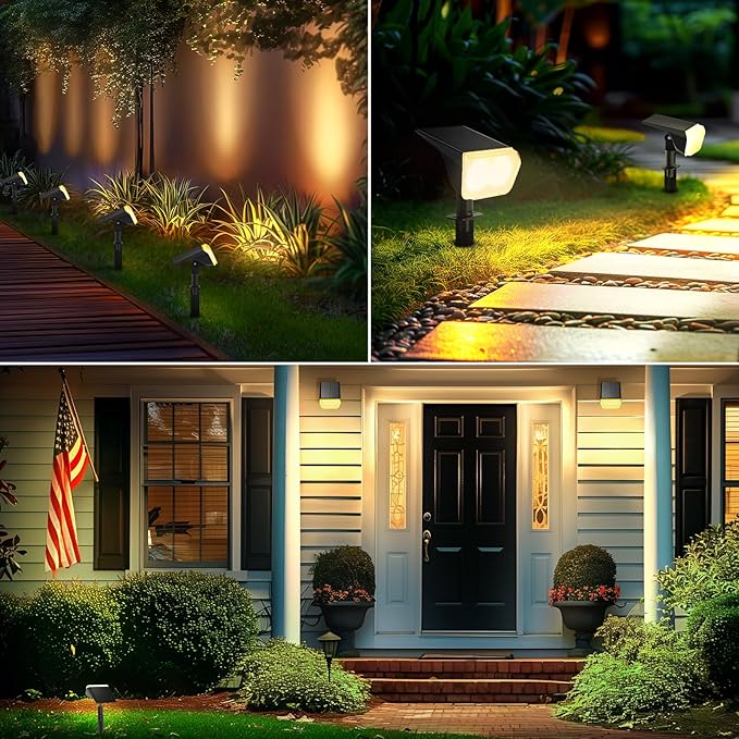 Consciot Solar Spot Lights Outdoor Waterproof, 24 LED Dusk-to-Dawn Solar Spotlight, 2 in 1 Adjustable Wall Lights | Lumora