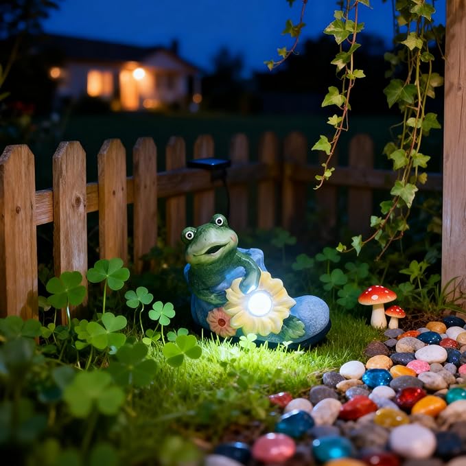 Solar Frog Path Lights – Unique Shoe-Shaped Outdoor Solar Lights for Garden and Pathway