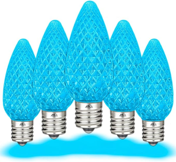 Novelty Lights 25PK C9 LED Faceted Ultra Bright Dimmable Outdoor Christmas Light Replacement Bulbs for String | Lumora