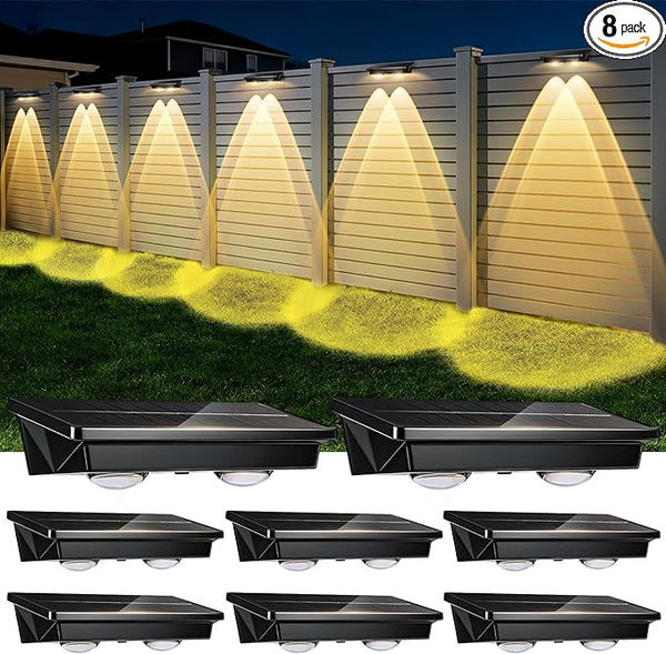 Solar Fence Lights Outdoor,8 Pack Waterproof LED Solar Powered Deck Light with Ultra Bright LED | Lumora