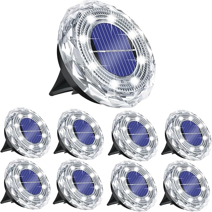 Solar Ground Light Outdoor 8 Pack Mini Solar Grounf Lights Waterproof Landscape Lighting Solar Powered Pathway | Lumora