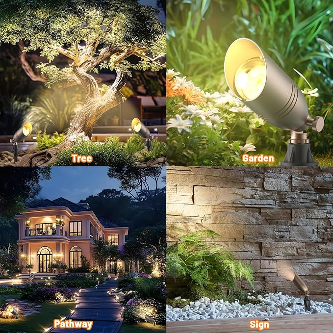 ZONEGRACE Solid Brass 12V Low Voltage Landscape Lighting,Heavy-Duty Waterproof Outdoor LED Spotlights Fixtures with | Lumora
